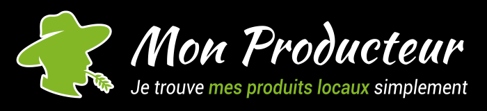 Mon Producteur — Blanc & vert · fond noir (700 × 160 px)